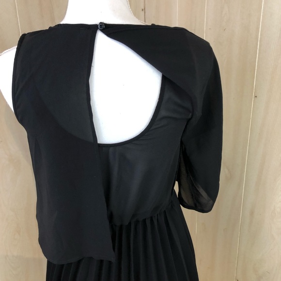 Anthropologie Black Pleated Dress Small - Picture 2 of 6